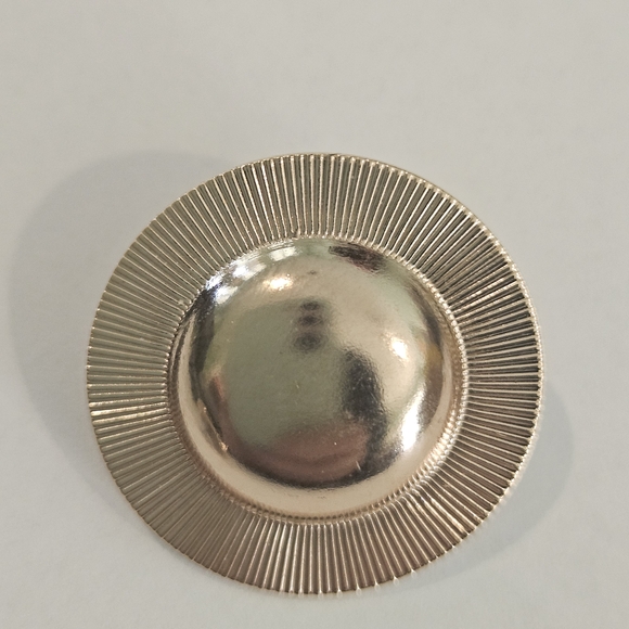 Vintage Gold Stud Dome Geometric Earrings Formal Avant Garde Office Party Retro - Picture 4 of 6